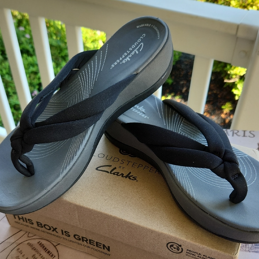 Clarks Black Cloudsteppers Sandals...Brand New...Never Worn